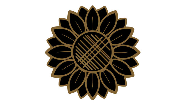 Sunflower blossom vector icon illustration with editable stroke, adjustable line weight for nature and environment designs, customizable floral symbol for summer, garden, and botanical branding.