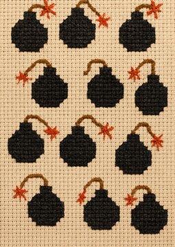 Retro bomb cross-stitch pattern