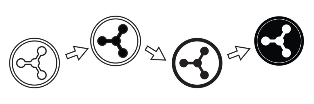 Art & Illustration a circle icon containing a line icon in the shape of a triangle