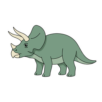 Green dinosaur predator stand, flat vector illustration, isolate on white background, mascot
