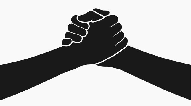 Two hands clasped together in a symbol of unity and friendship for the concept of support and connection.