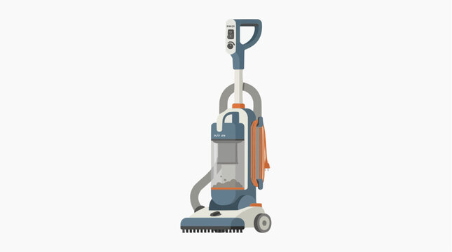 An upright vacuum cleaner ready for cleaning, representing household chores and modern appliances.