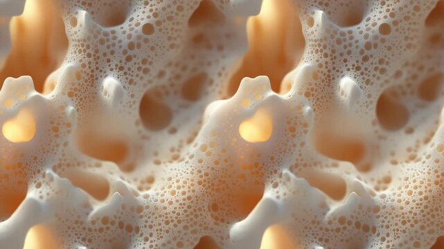 A seamless loop showcasing a detailed, textured foam surface. Ideal for backgrounds and visual effects.