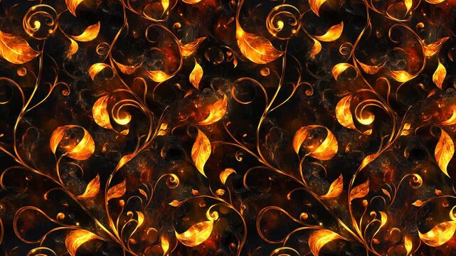 Fiery floral pattern loop