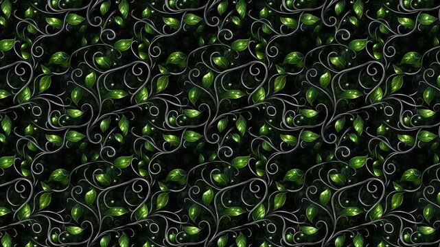 Dark leafy pattern loop