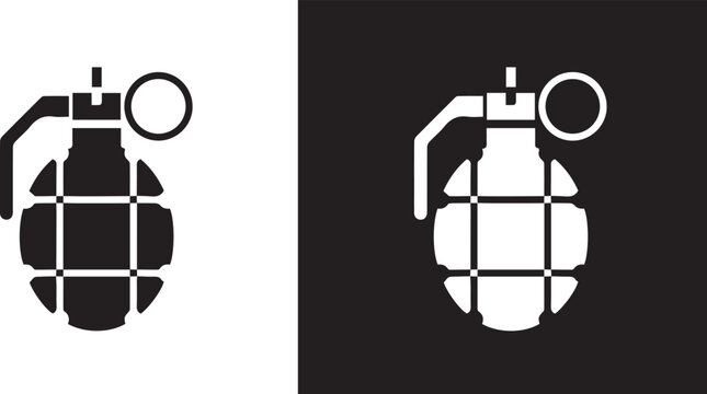 Grenade glyph icon. Bomb symbol. Grenade icon . Bomb glyph icon. Stock vector illustration.