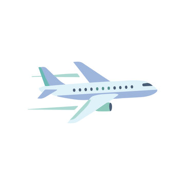 Airplane flying through the sky fast.