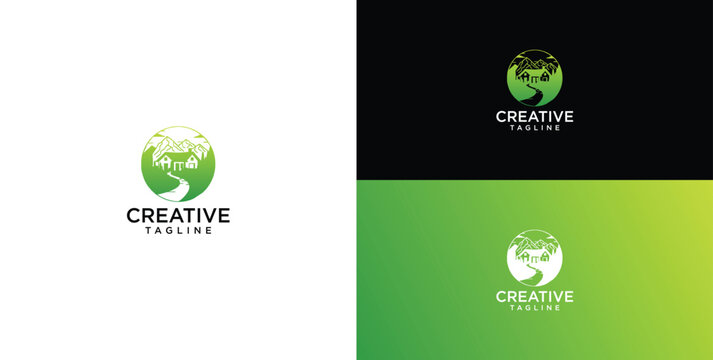 Nature's Embrace Tree and Winding Path Logo Representing Growth and Journey