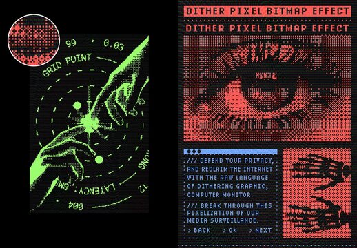 Dither Pixel Photo Effect &ndash; Bitmap for Poster & Social Media (PSD)