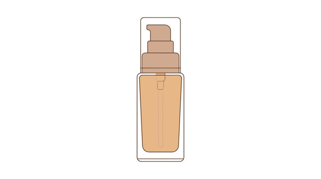 Liquid foundation bottle with pump dispenser for makeup and beauty products
