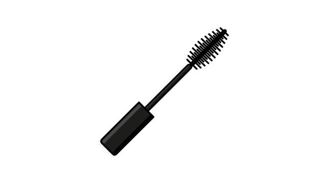 Black Mascara Wand Brush Isolated on White Background for Cosmetics and Beauty Applications
