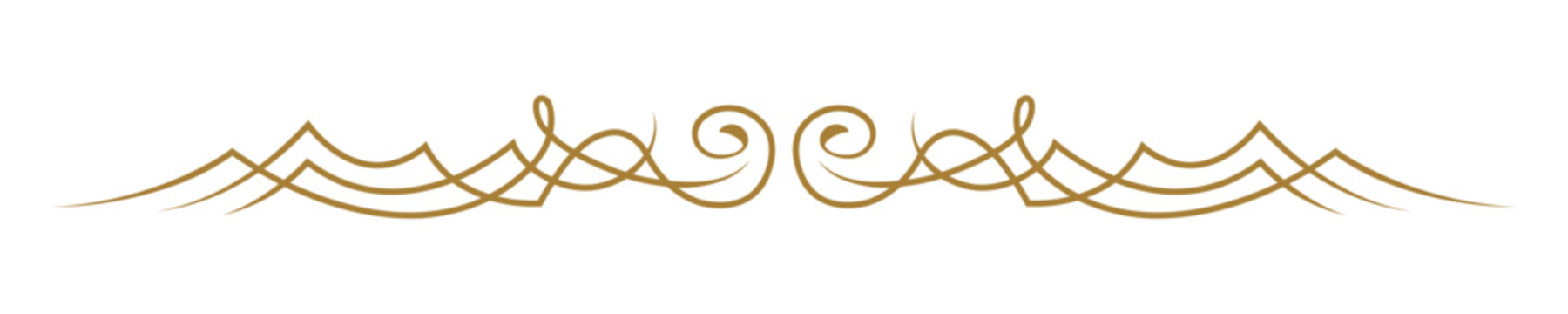 Elegant gold flourish text divider vector element for luxury design