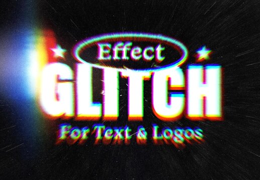 Glitch Distort Text Effect &ndash; Motion Typography for Logo, Poster & Branding (PSD)