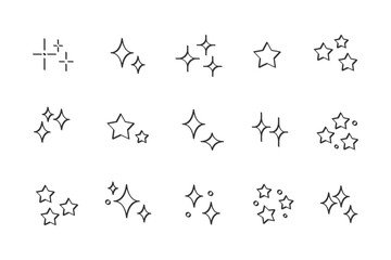 Obraz premium Collection of different star shapes and symbols