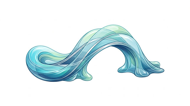 Abstract blue slime toy with wavy texture and flowing form.