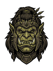 Obraz premium Orc warlord head logo