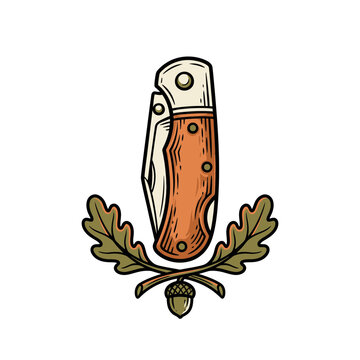 Pocket knife logo illustration
