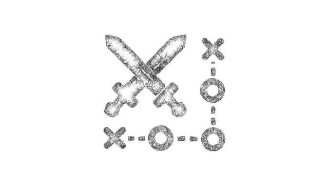 Sketch battle plan icon animation - smooth progressive reveal