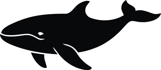 Killer whale orca silhouette vector marine mammal © MDZAHID