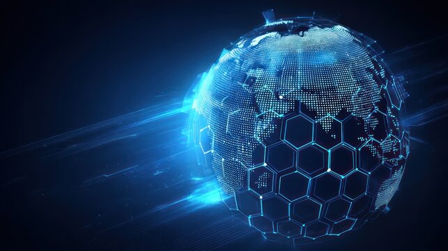 Digital globe with futuristic connections
