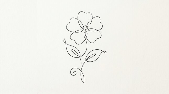 Minimalist flower line drawing