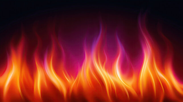Stylized Flames in Red, Orange, Purple, and Blue