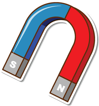 Two different industrial red horseshoe magnet tools with realistic glossy metallic textures vector