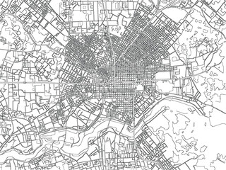 Obraz premium Buenos Aires Argentina City Plan Vector Metropolitan Streets Monochrome Urban Layout Line Art Detailed Roads Infrastructure Topography Navigation Atlas