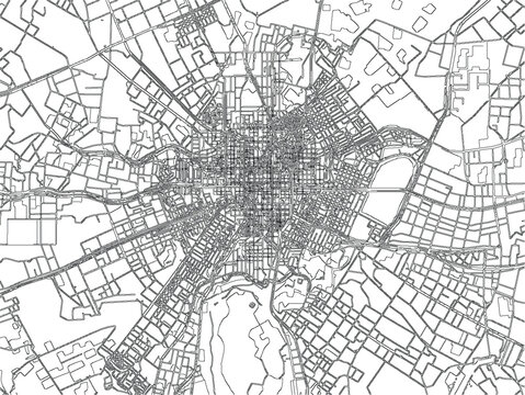 Lima Peru Street Map City Plan Vector Streets Metropolitan Cartography Black White Linework Navigation Detailed Urban Road Network Geography Blueprint