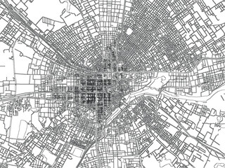 Obraz premium Manila Philippines City Map Urban Vector Streets Line Art Monochrome Cartography Navigation Minimalist Roads Cityscape Infrastructure Travel Detailed