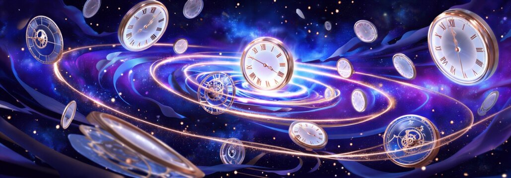 Floating Clocks In Cosmic Time Vortex