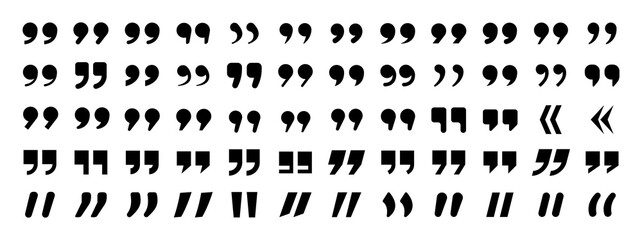 Obraz premium Quotes icon set. Quote symbol and mark quote. Quotemarks outline vector.
