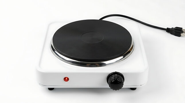 Compact White Portable Electric Hot Plate for Versatile Cooking Needs on Any Countertop