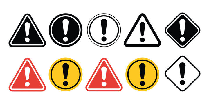 Caution Signs and Danger Warning Symbols Collection for Safety Alerts, Hazard Notifications, and Industrial Protection Design