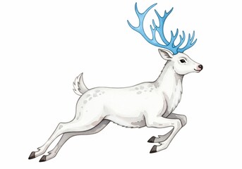 Fototapeta premium Azure Antlers on a Snowfall Spirit
