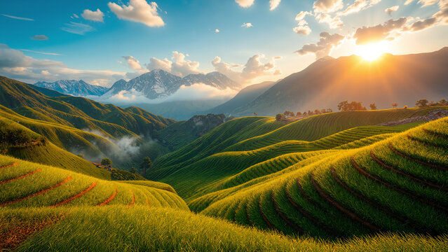 sunrise in the mountains