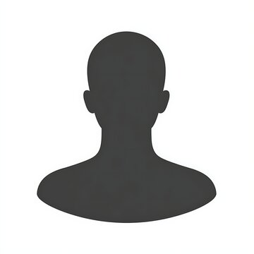 Simple grey silhouette of a person's head and shoulders