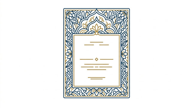 Ornate decorative frame with floral motifs and central text area.