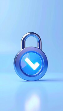 Blue Security Lock Icon Illustration