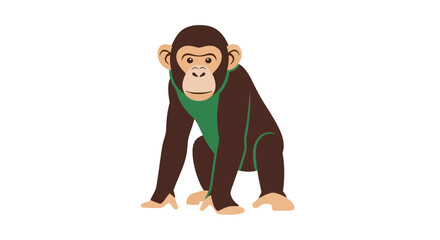 Playful monkey character peeking into the white space © rehan