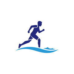 Obraz premium a man running on the water.