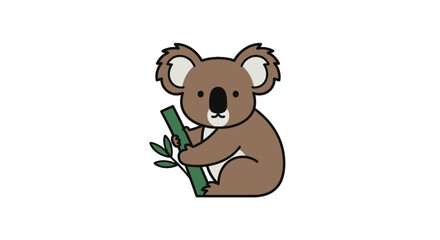Pair of koala bears with green leaf in dotted halftone art © rehan