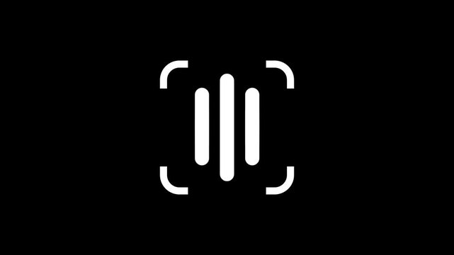 A white barcode scanner icon with corner brackets framing vertical lines, representing scanning or reading of barcodes for identification