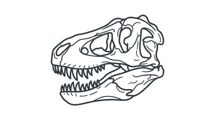 Detailed Illustration of a Tyrannosaurus Rex Skull. © Sak