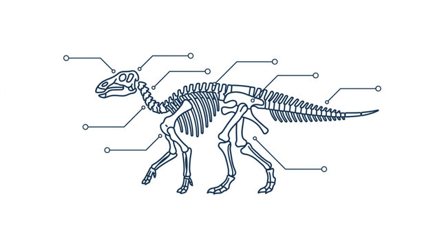 Dinosaur Skeleton Anatomy Diagram Labeled.