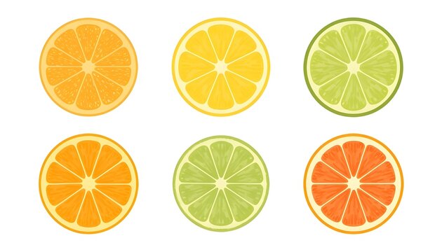 set of citrus fruits