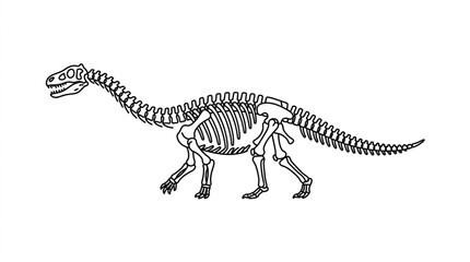 Dinosaur skeleton illustration scientific drawing. © Sak