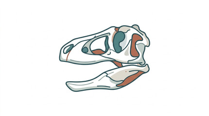 Dinosaur Skull Illustration Showing Anatomy. © Sak