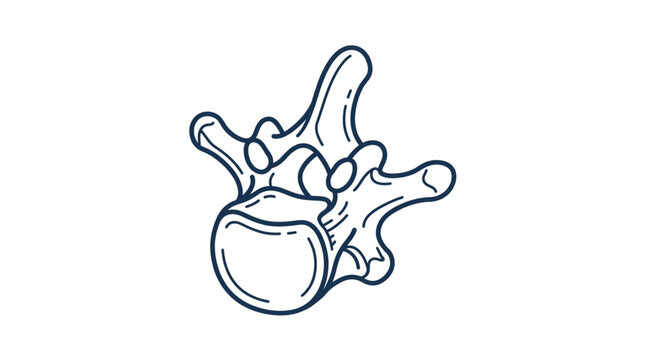Illustration of a single human lumbar vertebra bone structure.