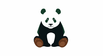 Mirrored giant panda faces in minimalist halftone dots © fahri
